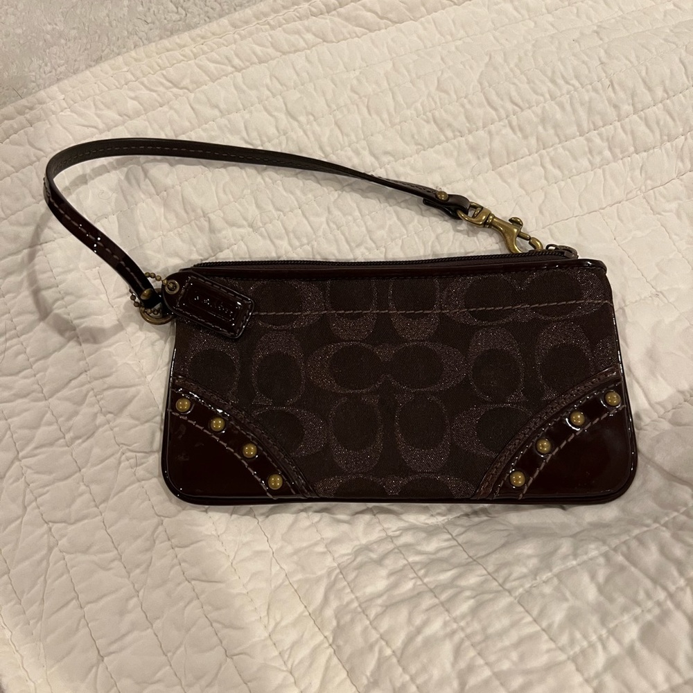 Brown Coach Wristlet